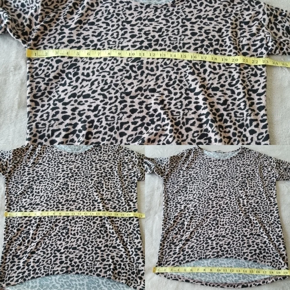 ONLY Animal Print Loose Long Sleeve Top in Blush Pink & Black - Picture 13 of 14